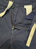 90s Armani Jeans Striped Seersucker Cargo Shorts Blau