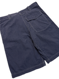 90s Armani Jeans Striped Seersucker Cargo Shorts Blau