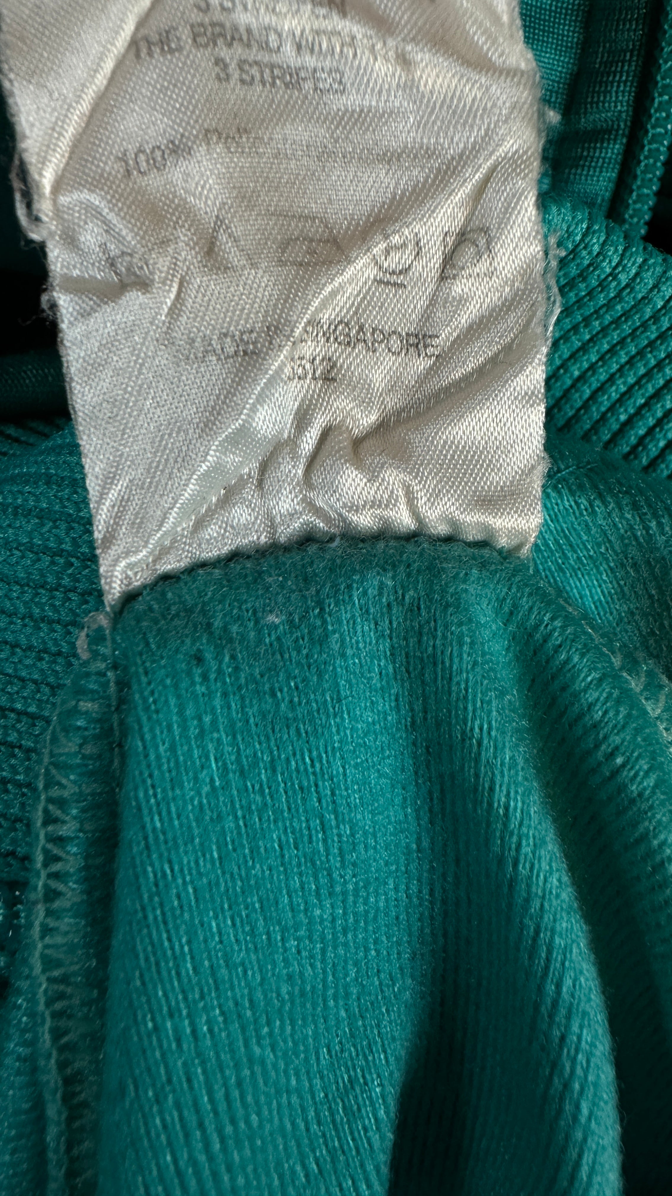 Vintage Adidas Sportjacke 90s Made In Singapore Grün/Türkis D5 M-L