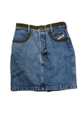 90s Diesel Mini Skirt "Second Hand" Made In Italy Blau