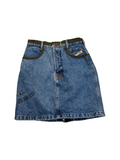 90s Diesel Mini Skirt "Second Hand" Made In Italy Blau