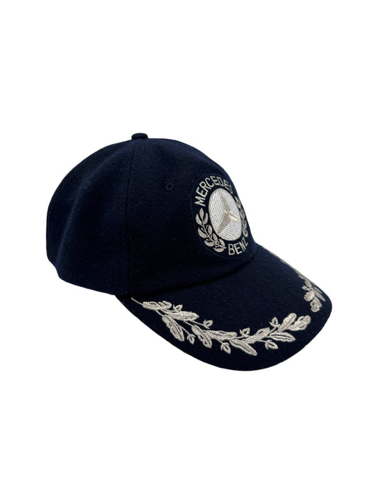 90s Mercedes Benz Cap Wolle Dunkelblau One Size