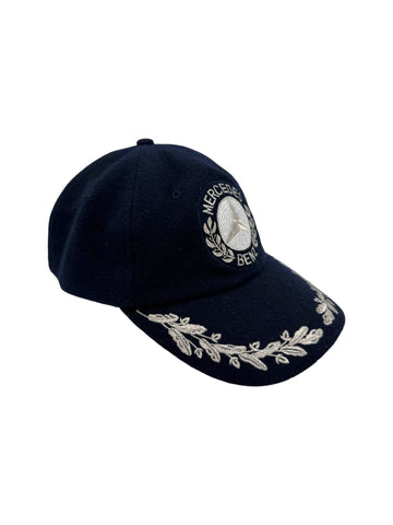 90s Mercedes Benz Cap Wolle Dunkelblau One Size