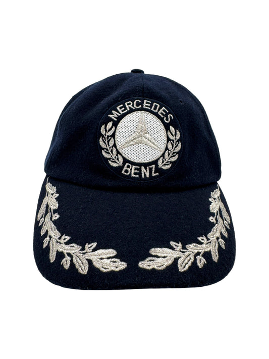 90s Mercedes Benz Cap Wolle Dunkelblau One Size