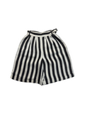 80s Kenzo Paris Damen Leinen Bermuda Shorts Schwarz Weiß