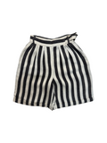 80s Kenzo Paris Damen Leinen Bermuda Shorts Schwarz Weiß