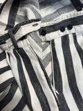 80s Kenzo Paris Damen Leinen Bermuda Shorts Schwarz Weiß