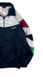 Vintage Adidas Sportjacke Late 80s Made In Singapore Weiß Dunkelblau D5 M