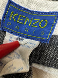 80s Kenzo Paris Damen Leinen Bermuda Shorts Schwarz Weiß