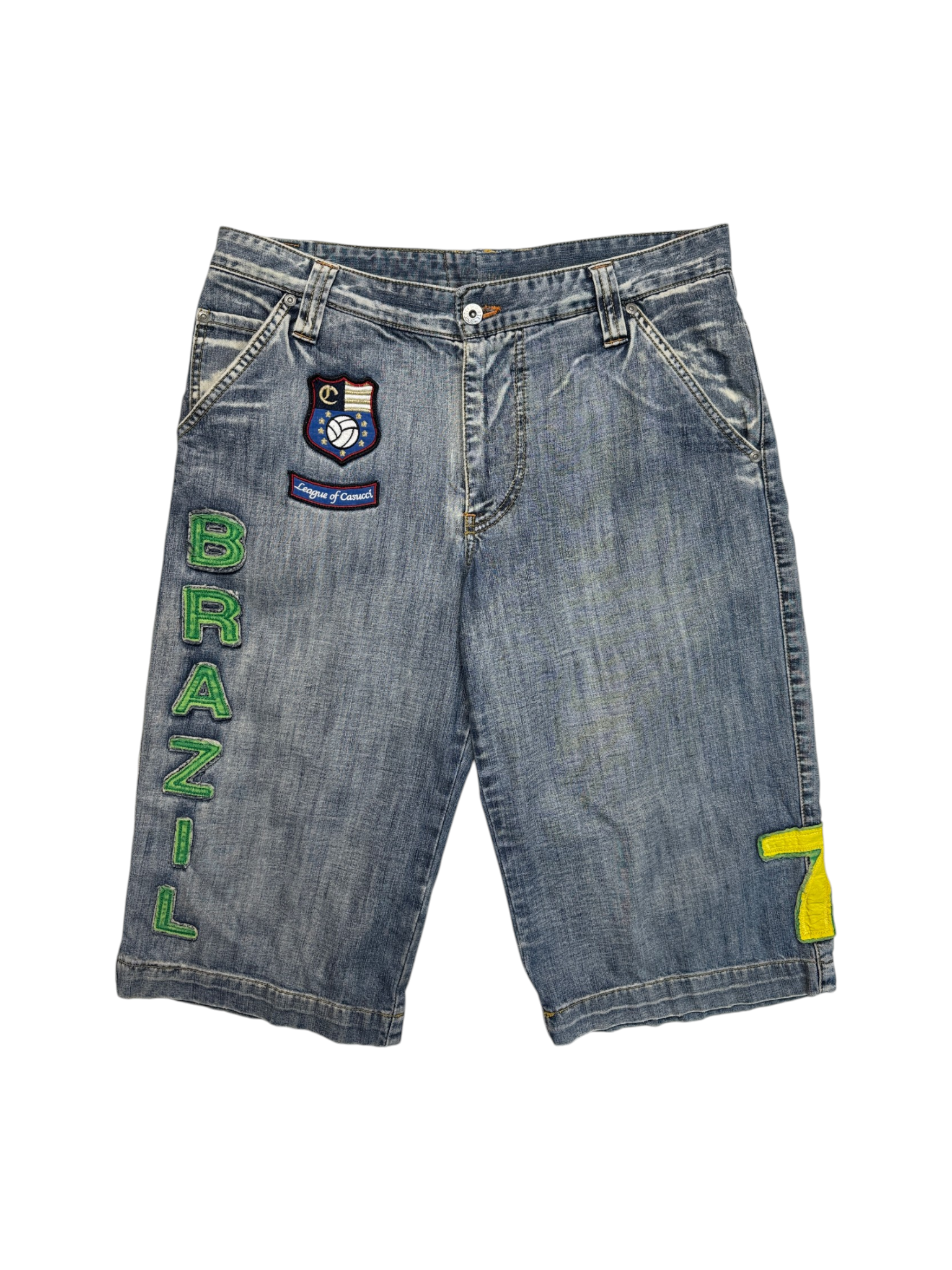 2000s Brazil Denim Jorts Patches "League of Casucci"