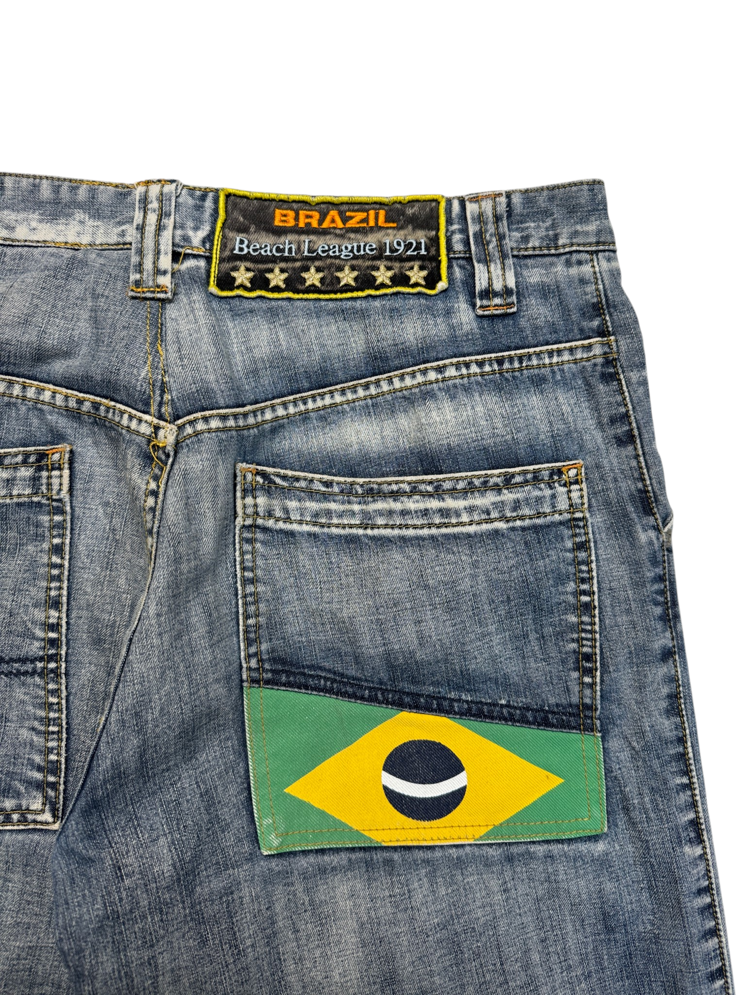 2000s Brazil Denim Jorts Patches "League of Casucci"
