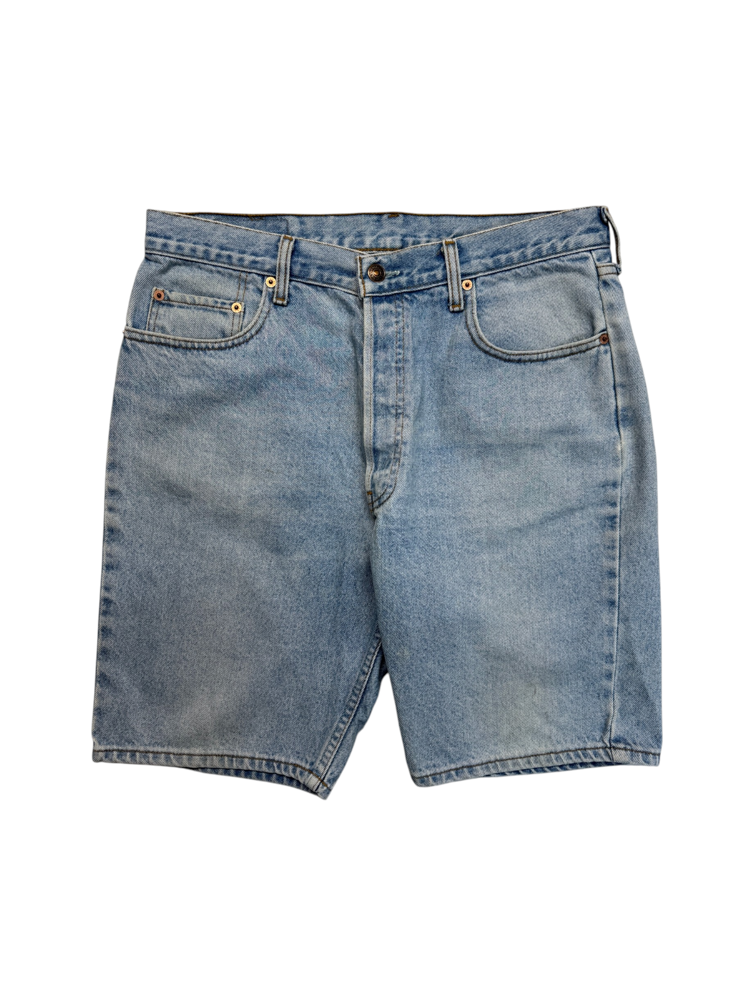 1995 Levis Denim Shorts 676 Orange Tab Hellblau