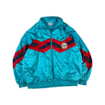 Vintage Adidas Sportjacke 90s Nylon Nationalmannschaft Kanu Rennsport Deutschland Grün/Türkis D7 L
