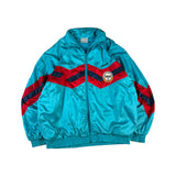 Vintage Adidas Sportjacke 90s Nylon Nationalmannschaft Kanu Rennsport Deutschland Grün/Türkis D7 L