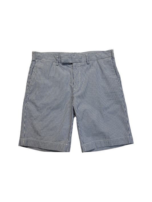 90s Ralph Lauren Seersucker Shorts Suffield Fit Gestreift Blau Weiß