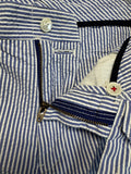 90s Ralph Lauren Seersucker Shorts Suffield Fit Gestreift Blau Weiß