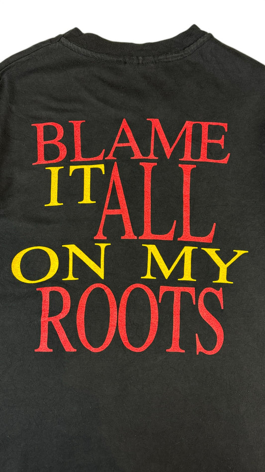 Vintage Hanes Shirt 1996 Garth Brooks "Blame it all on my roots- Friends in Low Places" Single Stitch Schwarz M