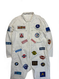 80s Motorsport-Workwear Overall Patches Weiß XL-XXL