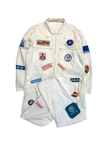 80s Motorsport-Workwear Overall Patches Weiß XL-XXL