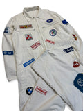 80s Motorsport-Workwear Overall Patches Weiß XL-XXL