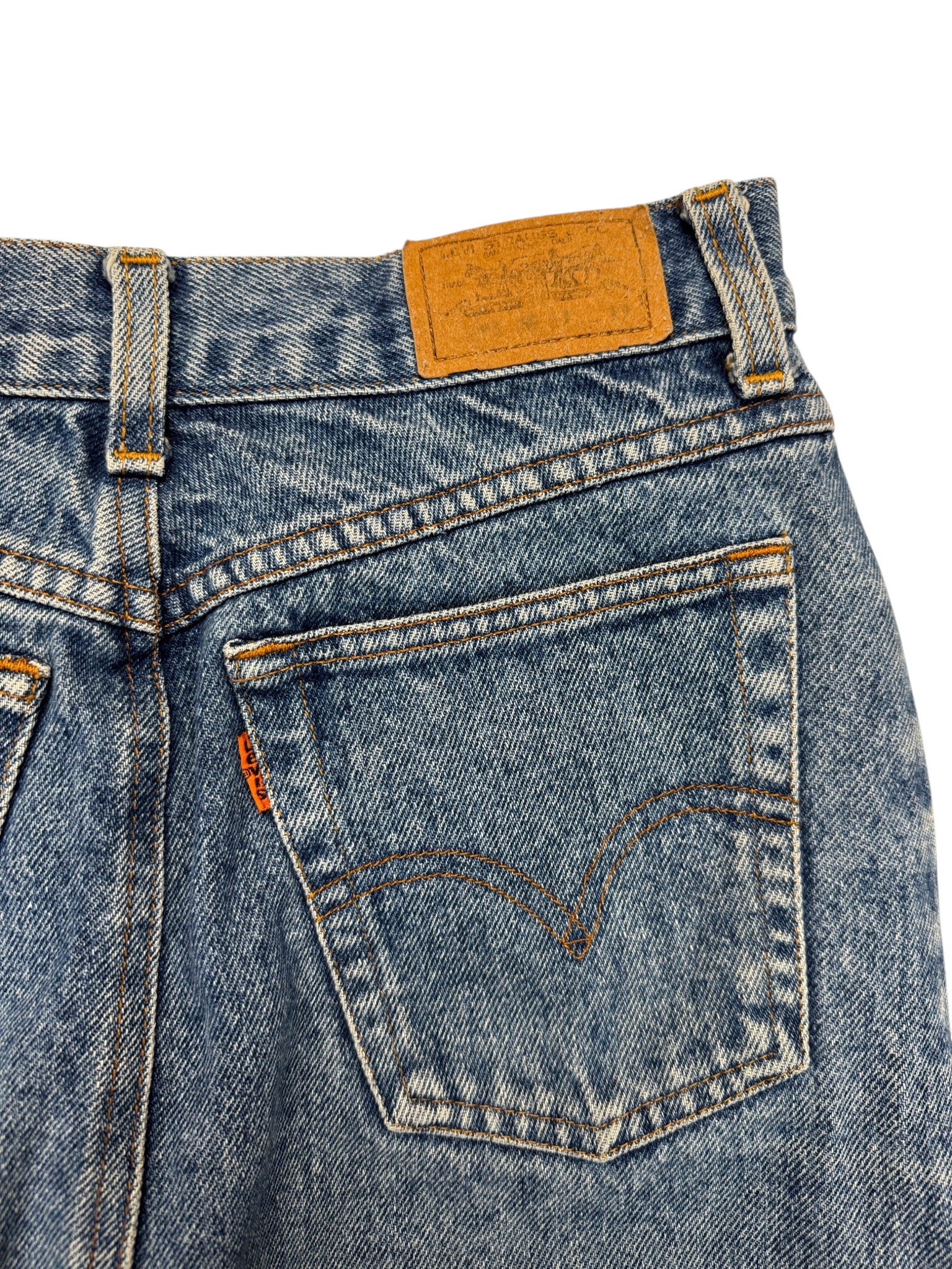 1986 Levi’s Denim Midi Skirt Orange Tab Blau