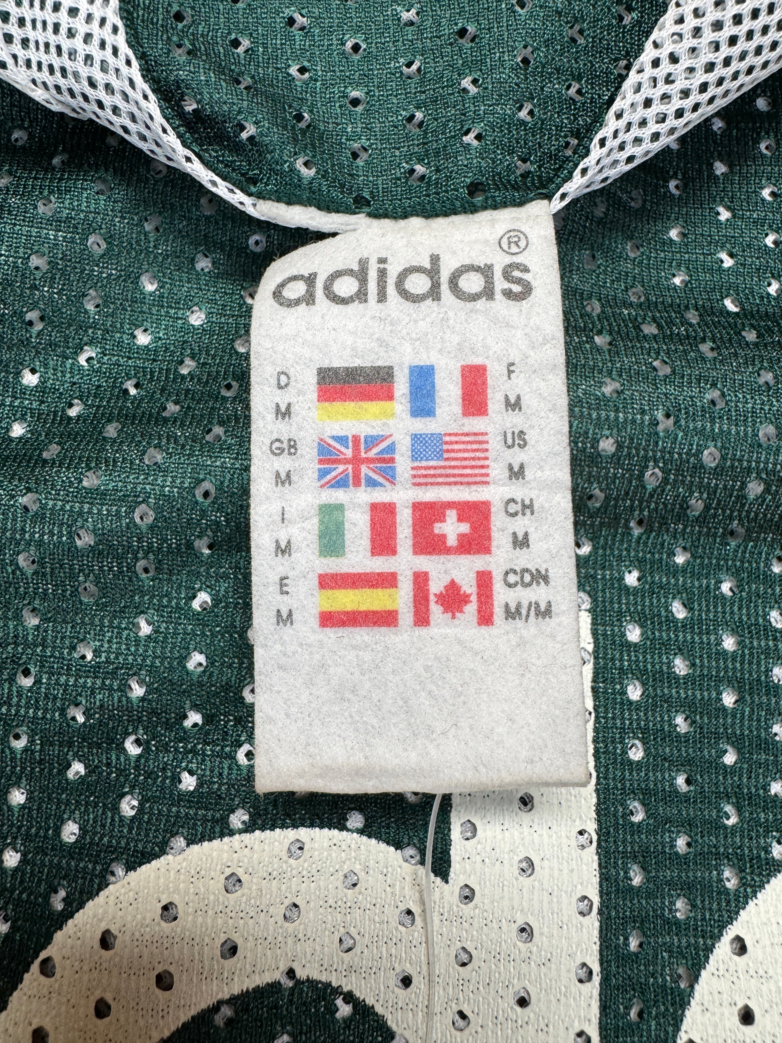 90s Adidas Basketball Set Shorts+Tanktop Made In Portugal Weiß Grün