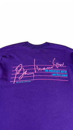 Vintage Fruit Of The Loom Shirt 1993 Barry-Manilow Greatest-Hits Tour Single Stitch Made In USA Lila XL