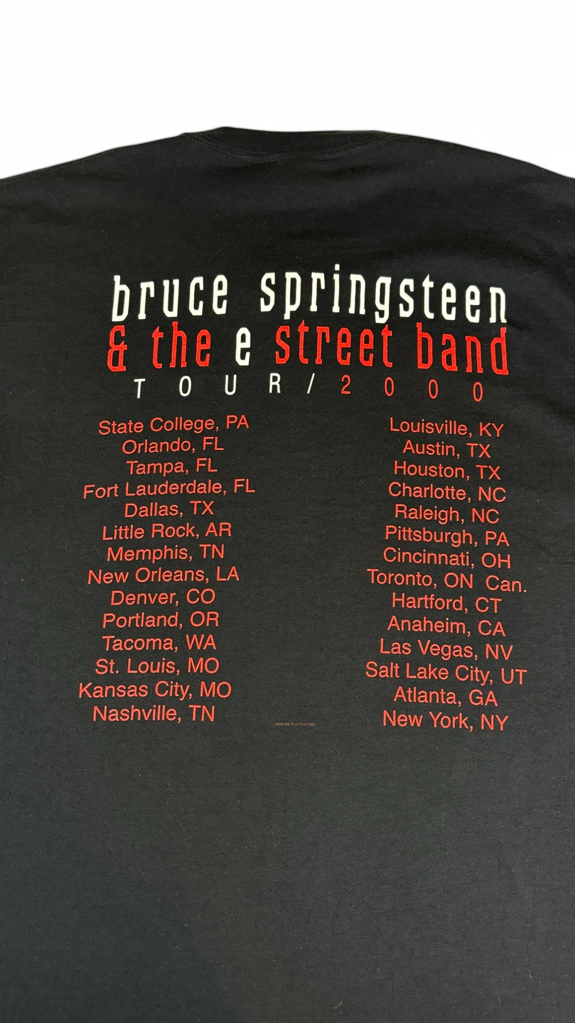 Vintage Allsport Maxweight Shirt 2000 Bruce Springsteen And The E Street Band Tour Single Stitch Made In USA Schwarz XXL