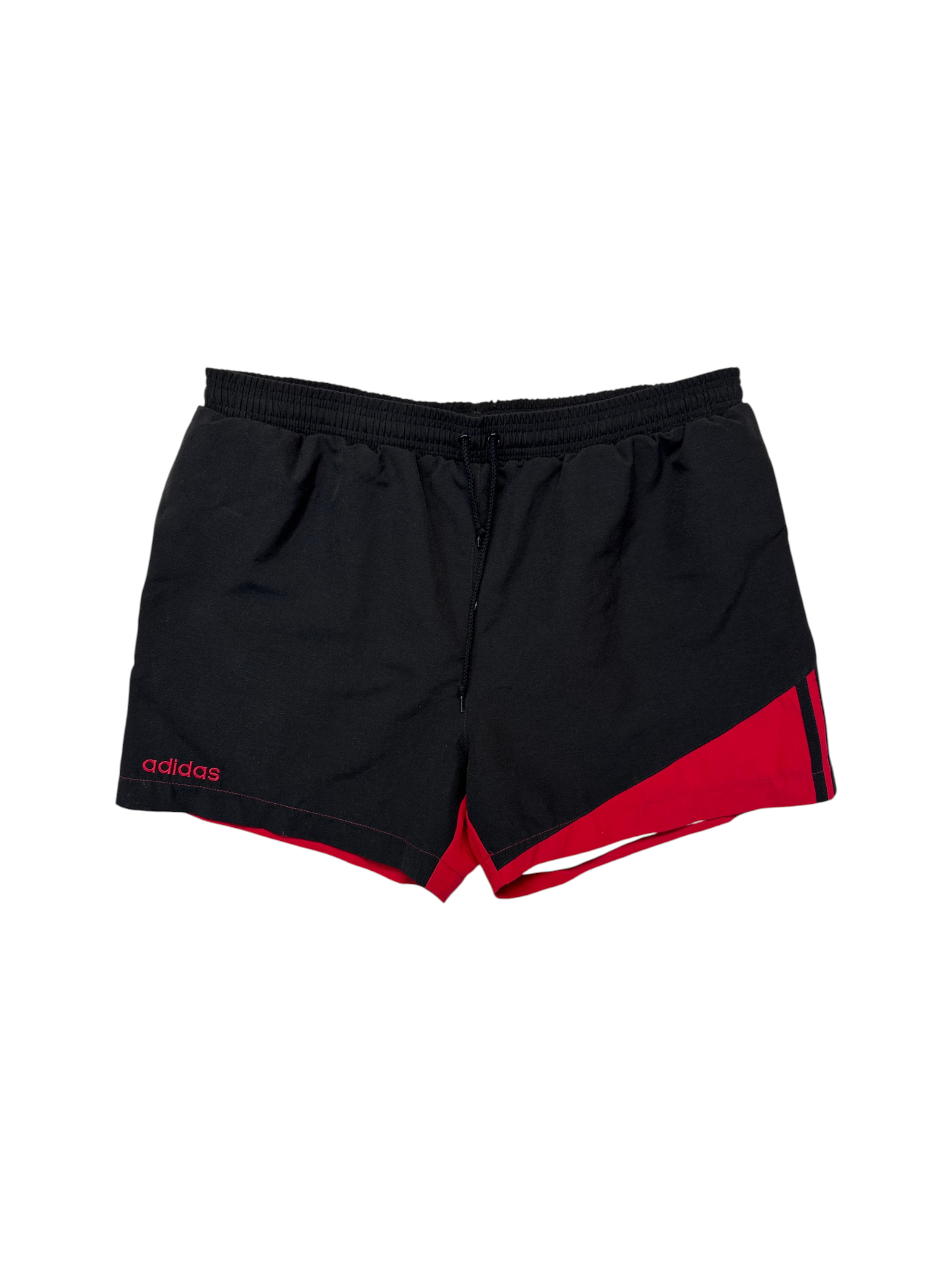 90s Adidas Shorts Schwarz Rot