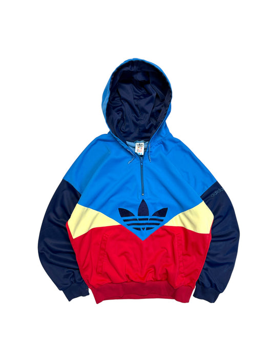 Vintage Adidas Sportjacke/Hoodie 80s 1/4/Quarter Zip "Colorado" Colorblocked (50) M