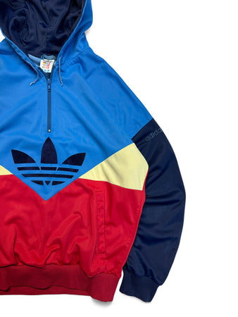 Vintage Adidas Sportjacke/Hoodie 80s 1/4/Quarter Zip "Colorado" Colorblocked (50) M