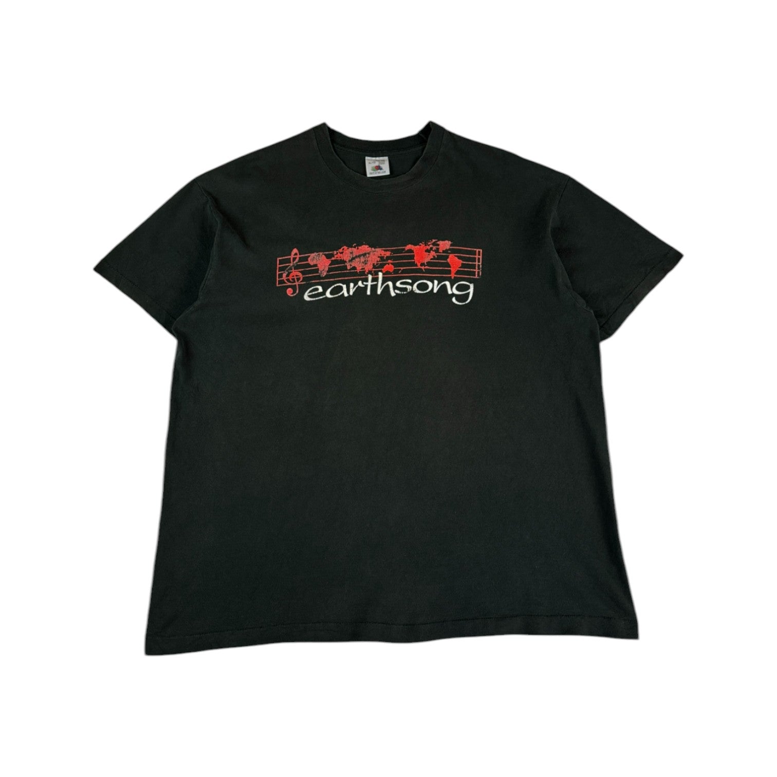 Vintage Fruit Of The Loom Shirt 90s "earthsong" Single Stitch Made In Canada Schwarz XL