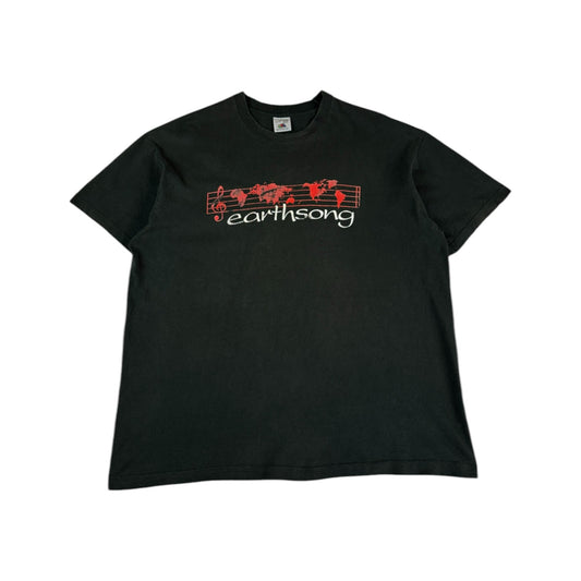 Vintage Fruit Of The Loom Shirt 90s "earthsong" Single Stitch Made In Canada Schwarz XL