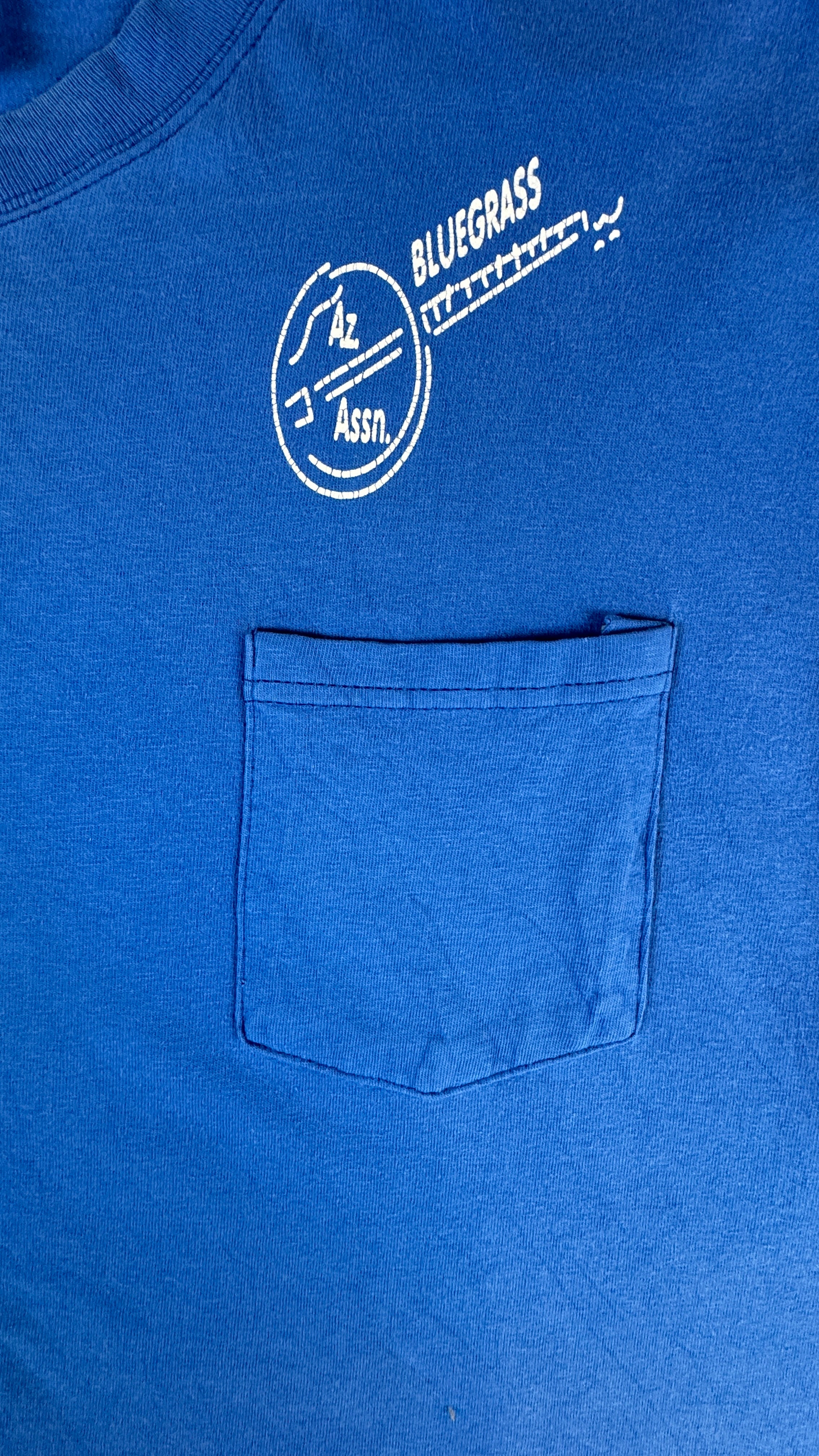 Vintage Hanes Shirt 90s Arizona Bluegrass Association "grows in the desert" Single Stitch Blau 2XL