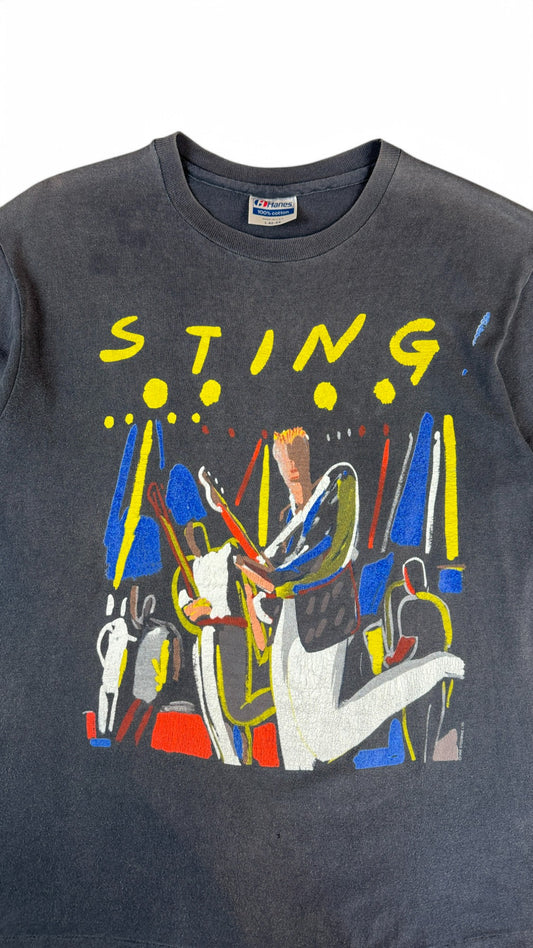 Vintage Hanes Shirt 1988 Sting "The Police" Promo Made In USA Single Stitch Faded Schwarz L
