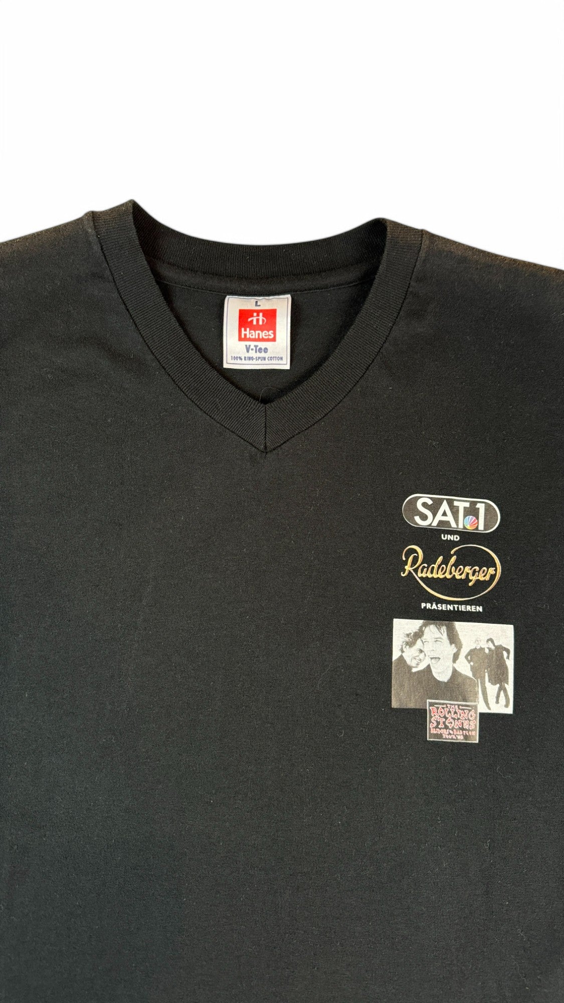 Vintage Hanes Shirt 1998 The Rolling Stones Bridges To Babylon Tour Schwarz L