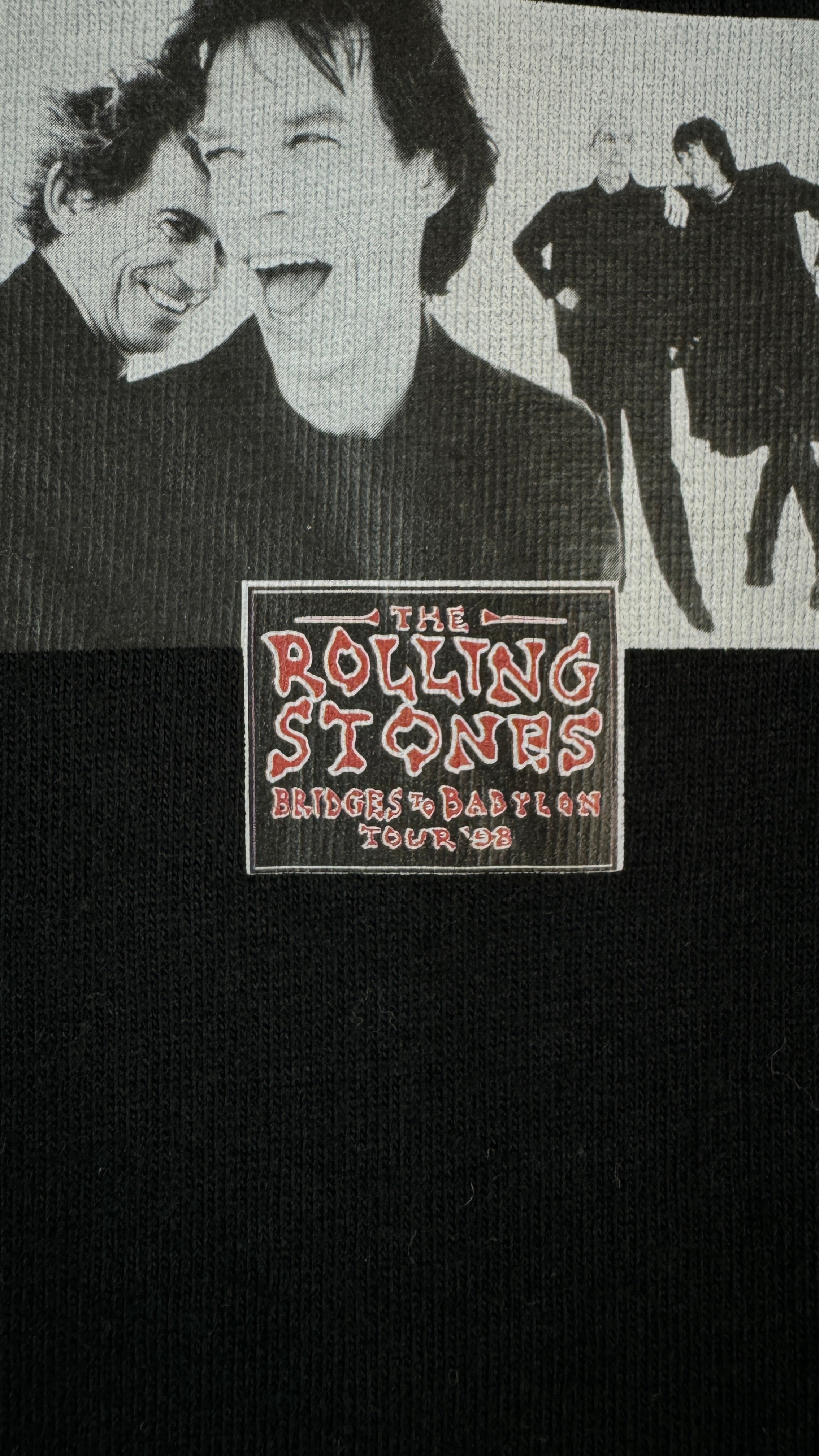 Vintage Hanes Shirt 1998 The Rolling Stones Bridges To Babylon Tour Schwarz L