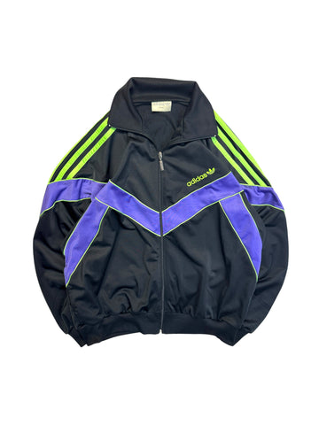 Late 80s Adidas By Ventex Damen Sportjacke Schwarz Lila 42/44 L
