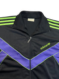 Late 80s Adidas By Ventex Damen Sportjacke Schwarz Lila 42/44 L