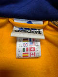 Late 90s Adidas-Salomon AG Basketball Warmup Jacke Abnehmbare Kapuze Gelb 176 M-L