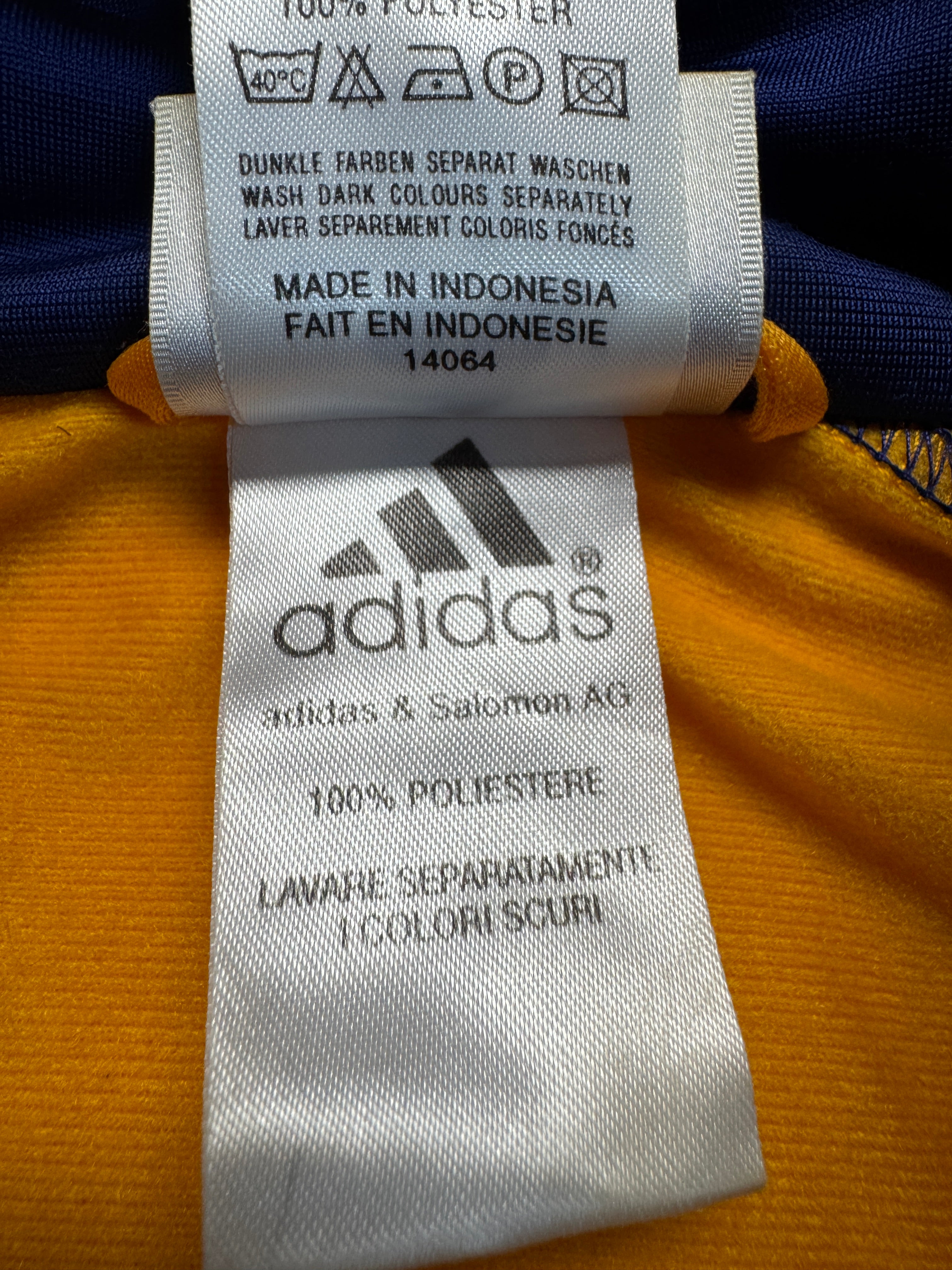 Late 90s Adidas-Salomon AG Basketball Warmup Jacke Abnehmbare Kapuze Gelb 176 M-L