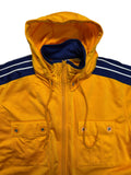 Late 90s Adidas-Salomon AG Basketball Warmup Jacke Abnehmbare Kapuze Gelb 176 M-L