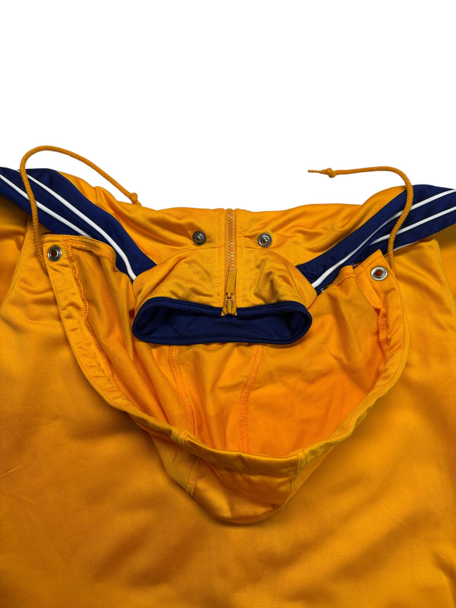 Late 90s Adidas-Salomon AG Basketball Warmup Jacke Abnehmbare Kapuze Gelb 176 M-L