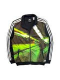 Rare! 00s Adidas Sample Sportjacke Firebird Subway Print Schwarz Grün M