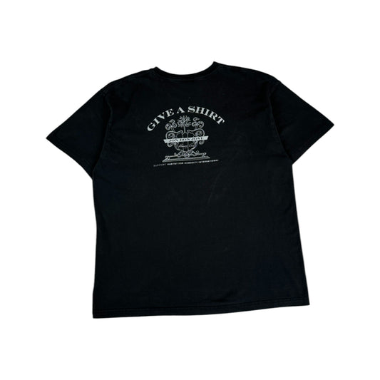 Vintage Stedman Shirt Late 90s Jon Bon Jovi Support Habitat For Humanity "give a shirt" Schwarz M