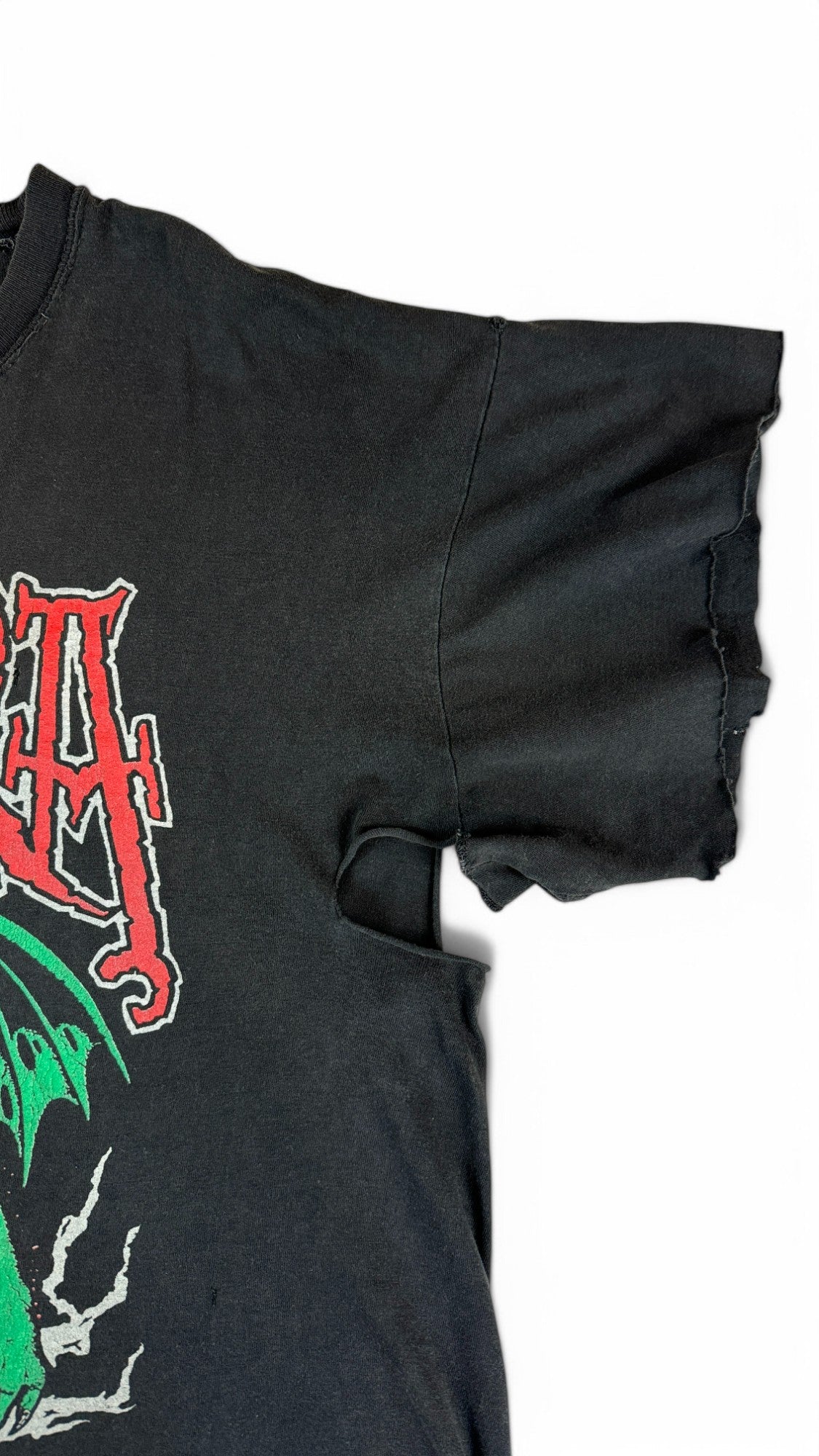 Vintage Bandshirt 1990 Sepultura "Bestial Devastation" Tour Trashed Schwarz M-L