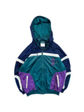 90s Adidas Sportjacke Abnehmbare Kapuze Grün Lila D7 L