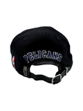 90s Pro Standard NBA Cap New Orleans Pelicans Leather Visor Pin Buckle Strapback Schwarz