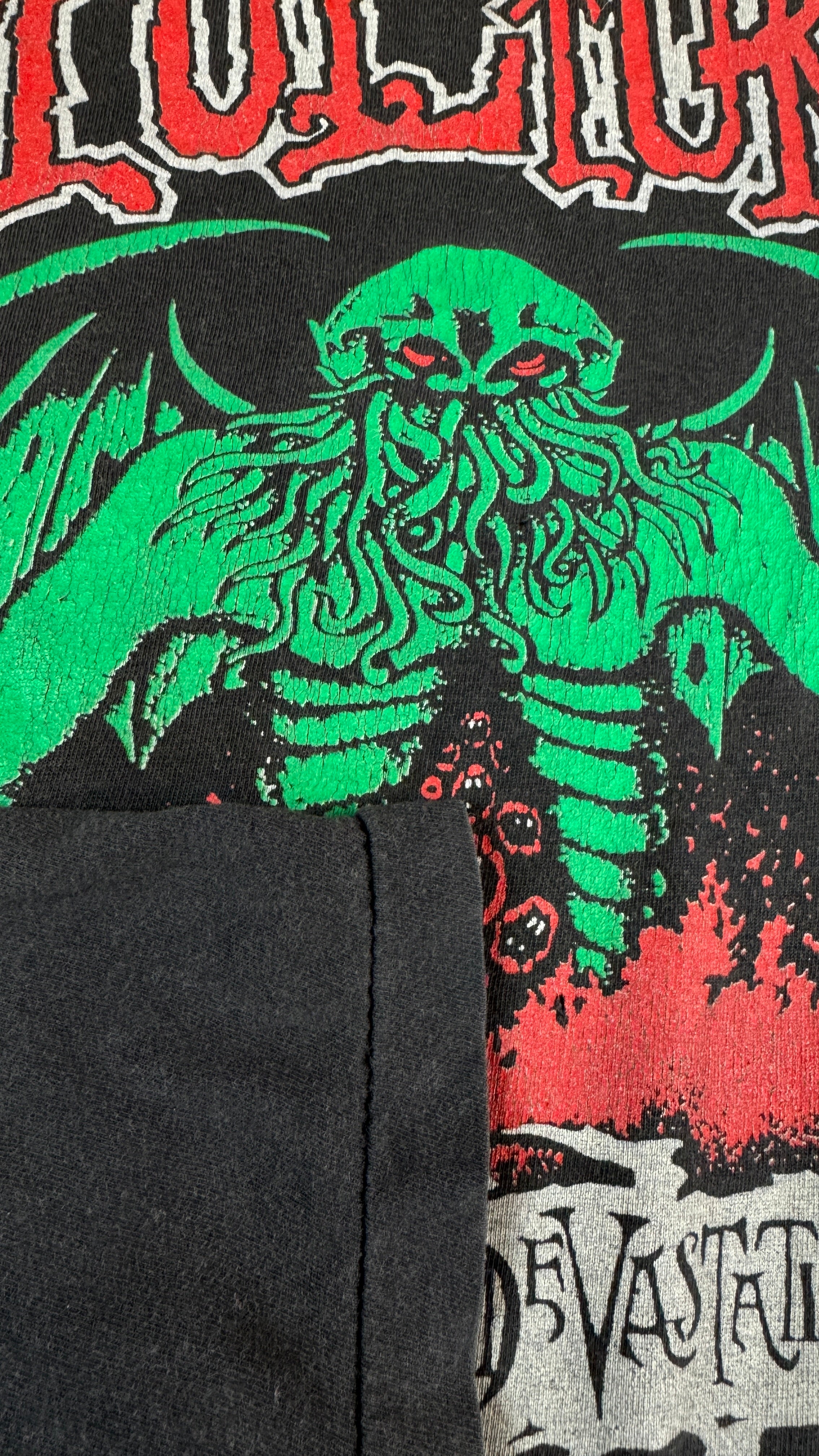 Vintage Bandshirt 1990 Sepultura "Bestial Devastation" Tour Trashed Schwarz M-L