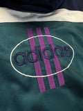 90s Adidas Sportjacke Abnehmbare Kapuze Grün Lila D7 L